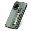 Huawei nova 14 Ultra Green Carbon Fiber Flip Zipper Wallet Case - 5