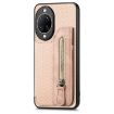 Huawei nova 14 Ultra Carbon Fiber Flip Zipper Wallet Case Khaki - 2