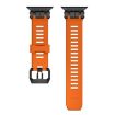 Apple Watch Band 46/49/45/44mm H016 Twill Texture TPU Black Orange - 2