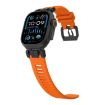 Apple Watch Band 46/49/45/44mm H016 Twill Texture TPU Black Orange - 5