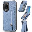 Huawei nova 14 Blue Carbon Fiber Vertical Flip Zipper Phone Case - 1