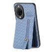 Huawei nova 14 Blue Carbon Fiber Vertical Flip Zipper Phone Case - 3