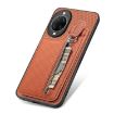 Huawei nova 14 Pro Brown Carbon Fiber Flip Zipper Phone Case - 5