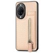 Huawei nova 14 Ultra Carbon Fiber Vertical Flip Zipper Case - Khaki - 2
