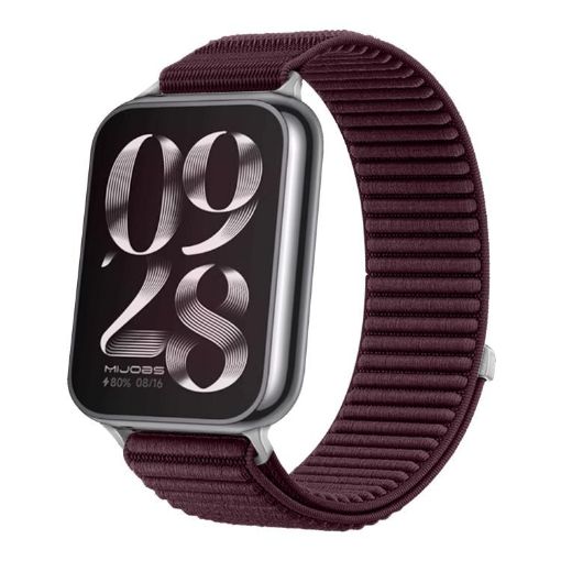 Xiaomi Smart Band 9/8 Pro Plum Nylon Hook & Loop Watch Band - 1