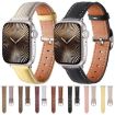 Genuine Leather Watch Band for Apple Watch 46/49/45/44mm - Misty Purple Khaki - 4