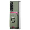 Samsung Galaxy Z Fold4 5G Green Twill Fabric Card Bag Ring Case - 2