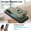 Samsung Galaxy Z Fold4 5G Green Twill Fabric Card Bag Ring Case - 6