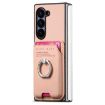 Samsung Galaxy Z Fold5 5G Pink Twill Fabric Card Bag Ring Case - 2