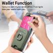 For Honor Magic V3 Green Twill Fabric Card Bag Ring Magnetic Phone Case - 5