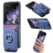 Xiaomi Mix Flip Blue Twill Fabric Card Bag Ring Magnetic Phone Case - 1