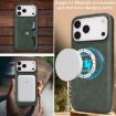 iPhone 17 Pro Max Green Leather Case with MagSafe Ring & Card Bag - 7