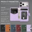 iPhone 17 Pro Max Purple Leather Case with MagSafe Ring & Card Bag - 8