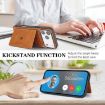 iPhone 17 Pro Kalebol Magnetic Card Bag MagSafe Leather Case Brown - 5