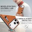 iPhone 17 Pro Kalebol Magnetic Card Bag MagSafe Leather Case Brown - 6