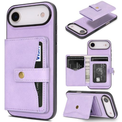 iPhone 17 Air Kalebol Magnetic Card Bag MagSafe Leather Case Purple - 1