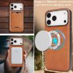 iPhone 17 Pro Max Kalebol Slim MagSafe Leather Case with Card Bag (Brown) - 8