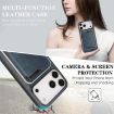 iPhone 17 Pro Max Kalebol Slim MagSafe Leather Case with Card Bag (Blue) - 6