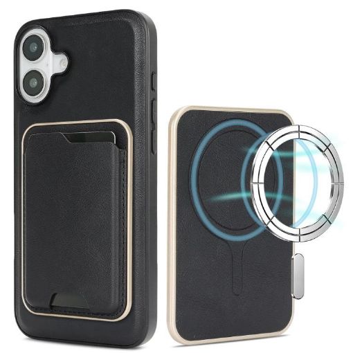 iPhone 17 Kalebol Slim MagSafe Leather Card Case (Black) - 1