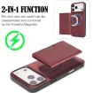 iPhone 17 Pro Red Leather MagSafe Card Bag Case - Kalebol Two-Fold - 3