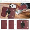 iPhone 17 Pro Red Leather MagSafe Card Bag Case - Kalebol Two-Fold - 4