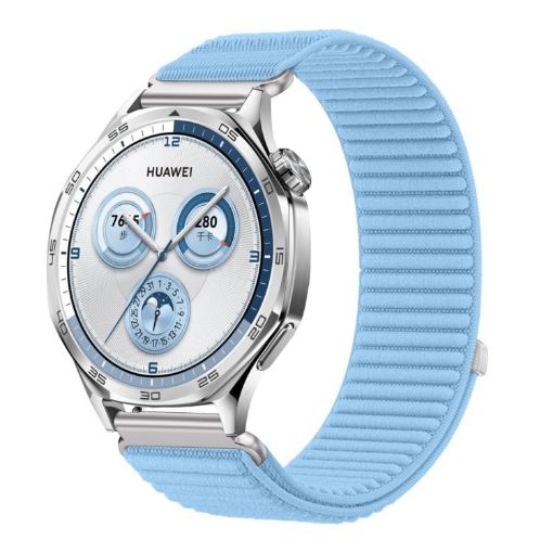 Island Blue 20mm Woven Nylon Hook & Loop Fastener Watch Band - 1