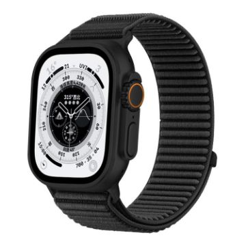 Apple Watch Band 46/49/45/44mm Black Woven Nylon Wild Mountain Texture - 1