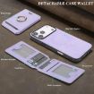 iPhone 17 Pro Max Leather MagSafe Card Holder Case - Purple - 9