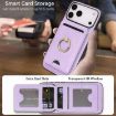 iPhone 17 Pro Purple Leather MagSafe Card Holder Case by Kalebol - 4