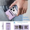 iPhone 17 Pro Purple Leather MagSafe Card Holder Case by Kalebol - 5