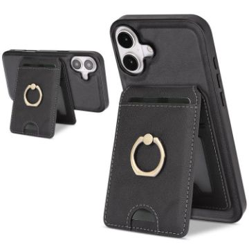 iPhone 17 Kalebol MagSafe Leather Card Holder Case (Black) - 1
