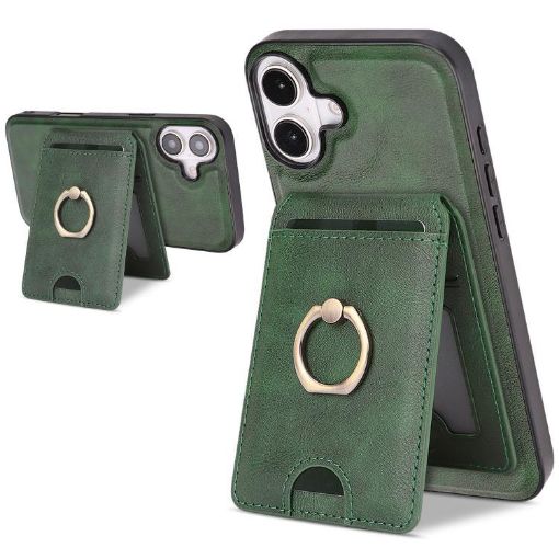 iPhone 17 Kalebol MagSafe Leather Case with Card Holder - Green - 1