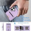 iPhone 17 Kalebol MagSafe Card Holder Leather Case - Purple - 5
