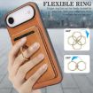 iPhone 17 Air Leather Case with MagSafe Ring & Card Holder (Brown) - 6