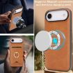 iPhone 17 Air Leather Case with MagSafe Ring & Card Holder (Brown) - 9