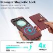 Samsung Galaxy Z Flip6 Red Leather Case with MagSafe & Card Holder - 7