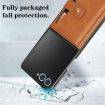 Samsung Galaxy Z Flip7 Leather Case with MagSafe Ring & Card Bag - Brown - 4