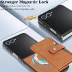 Samsung Galaxy Z Flip7 Leather Case with MagSafe Ring & Card Bag - Brown - 5