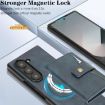 Samsung Galaxy Z Fold7 Leather Case - Magnetic Card Bag & MagSafe Ring (Blue) - 5
