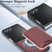 Samsung Galaxy Z Flip7 Red Leather MagSafe Ring Card Case by Kalebol - 5