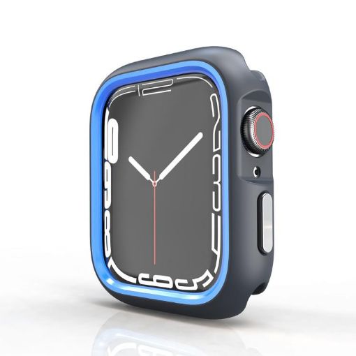 Apple Watch 44mm/45mm Blue Two-Color Half Wrap PC Protective Case - 1