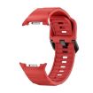 Samsung Galaxy Watch 8 40mm/44mm Red Silicone Band Wave Black Buckle - 2