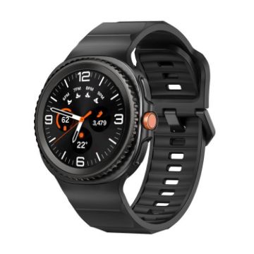 Samsung Galaxy Watch 8 40mm/44mm Black Silicone Band Wave Buckle - 1