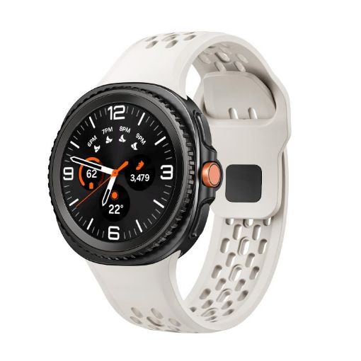 Samsung Galaxy Watch 8 40mm/44mm Black Silicone Band (Beige) - 1
