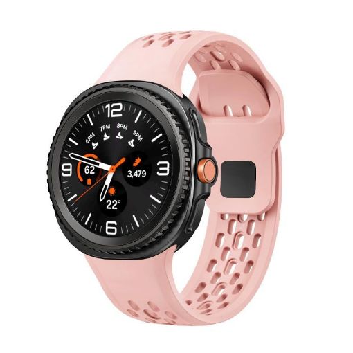 Samsung Galaxy Watch 8 40mm/44mm Pink Silicone Band Black Buckle - 1