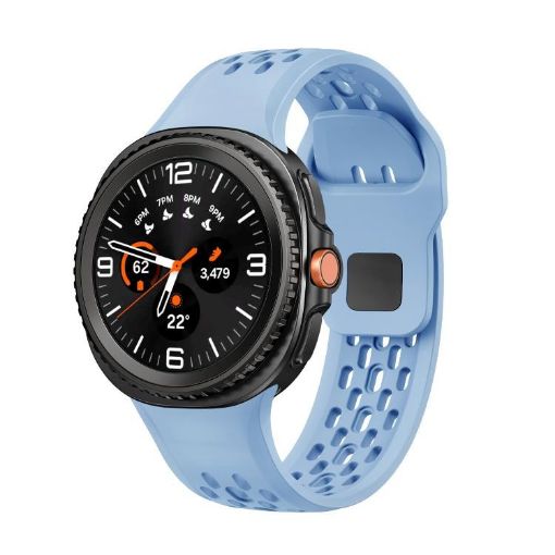 Samsung Galaxy Watch 8 40mm/44mm Black Buckle Light Blue Band - 1