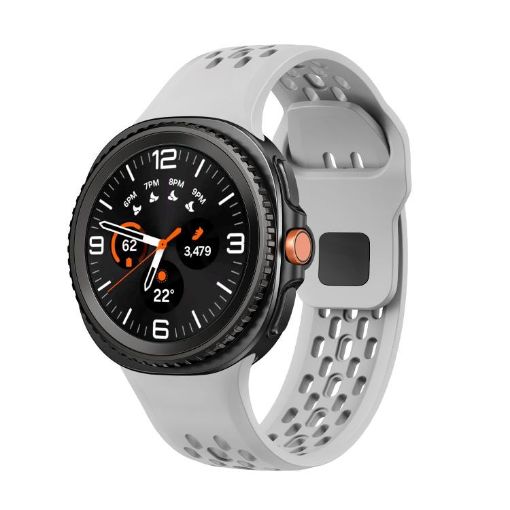 Samsung Galaxy Watch 8 40mm/44mm Black Silicone Band (Gray) - 1