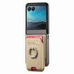 Moto Razr 40 Ultra Khaki Twill Fabric Card Bag Ring Magnetic Case - 2