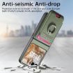Moto Razr 50/60 Green Twill Fabric Card Bag Ring Magnetic Phone Case - 4
