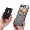 Moto Razr 50/60 Gray Twill Fabric Card Bag Ring Magnetic Case - 3